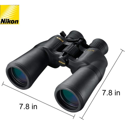  Nikon Aculon A211 10-22x50 Binoculars Black (8252) Bundle with a Tripod Adapter, Nikon Lens Pen, and Lumintrail Cleaning Cloth