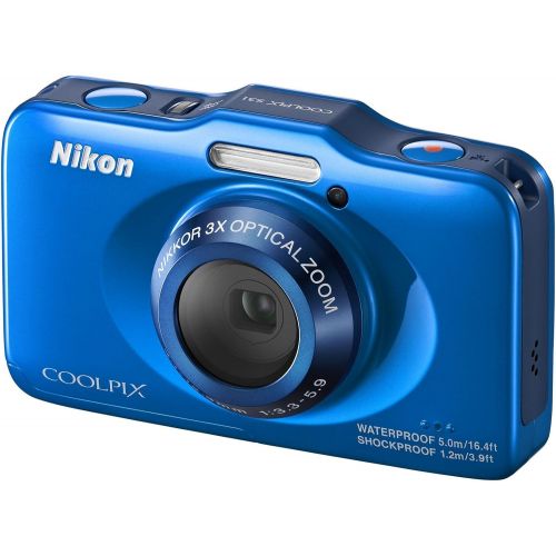 Nikon COOLPIX S31 10.1 MP Waterproof Digital Camera with 720p HD Video (Blue) (OLD MODEL)