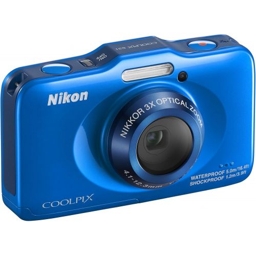  Nikon COOLPIX S31 10.1 MP Waterproof Digital Camera with 720p HD Video (Blue) (OLD MODEL)