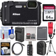 Nikon Coolpix W300 4K Wi-Fi Shock & Waterproof Digital Camera (Yellow) with 64GB Card + Case + Battery & Charger + Tripod + Float Strap + Kit