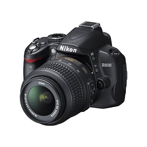  Nikon D3000 10.2MP Digital SLR Camera with 18-55mm f3.5-5.6G AF-S DX VR Nikkor Zoom Lens
