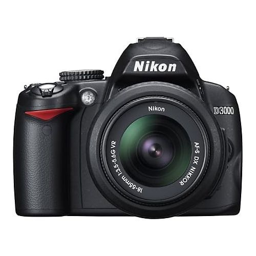  Nikon D3000 10.2MP Digital SLR Camera with 18-55mm f3.5-5.6G AF-S DX VR Nikkor Zoom Lens