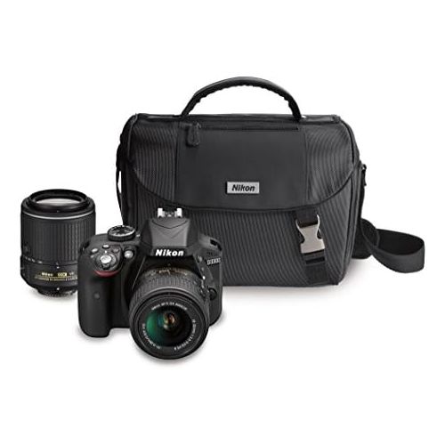  Nikon D3300 DX-format DSLR Kit w 18-55mm DX VR II & 55-200mm DX VR II Zoom Lenses and Case (Black)