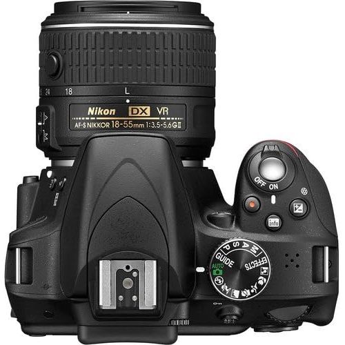  Nikon D3300 DX-format DSLR Kit w 18-55mm DX VR II & 55-200mm DX VR II Zoom Lenses and Case (Black)