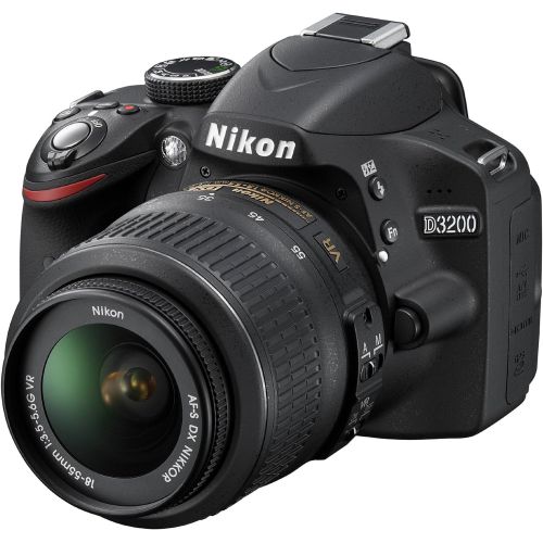  Nikon D3200 24.2 MP CMOS Digital SLR with 18-55mm f3.5-5.6 Auto Focus-S DX VR NIKKOR Zoom Lens (Black) (OLD MODEL)