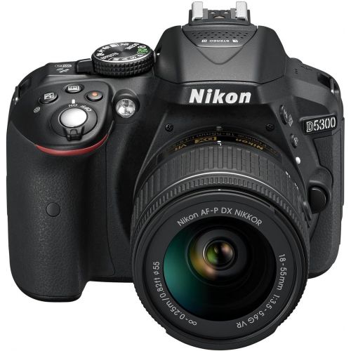 Nikon D5300 Digital SLR Camera - Black (24.2 MP, AF-P 18-55mm VR Lens Kit) 3-Inch LCD Screen - International Version (No Warranty)