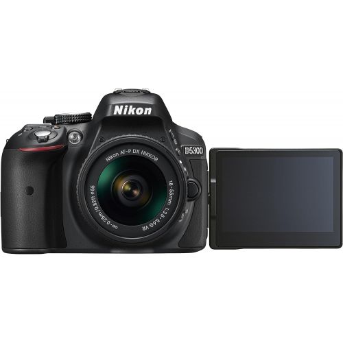  Nikon D5300 Digital SLR Camera - Black (24.2 MP, AF-P 18-55mm VR Lens Kit) 3-Inch LCD Screen - International Version (No Warranty)