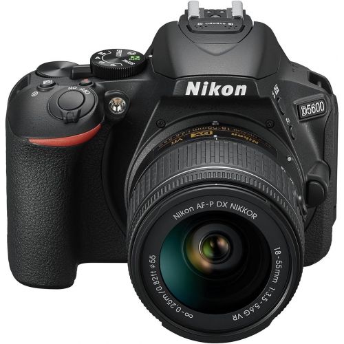  Nikon 1576 D5600 DX-Format Digital SLR with AF-P DX NIKKOR 18-55mm f3.5-5.6G VR Lens, Black