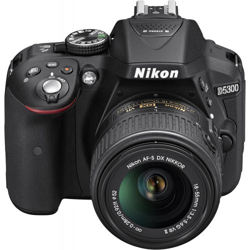  Nikon D5300 24.2 MP CMOS Digital SLR Camera with 18-55mm f3.5-5.6G ED VR Auto Focus-S DX NIKKOR Zoom Lens (Black)