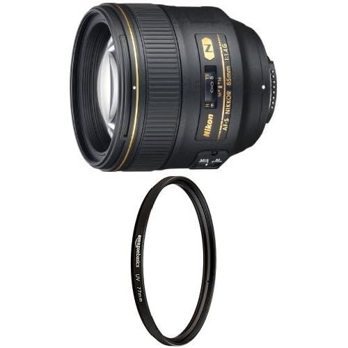 Nikon AF-S FX NIKKOR 85mm f1.4G Lens with Auto Focus for Nikon DSLR Cameras with UV Protection Lens Filter - 77 mm