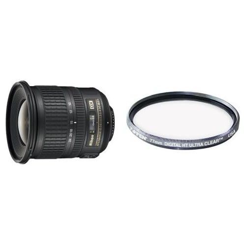  Nikon AF-S DX NIKKOR 10-24mm f3.5-4.5G ED Zoom Lens with Auto Focus for Nikon DSLR Cameras with Tiffen 77mm Protection Filter