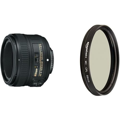  Nikon AF-S FX NIKKOR 50mm f1.8G Lens with Auto Focus and Circular Polarizer Filter - 58 mm