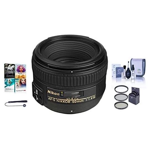  Nikon 50mm f1.4G AF-S NIKKOR Lens - USA. Warranty - Bundle with 58mm Filters & Pro Software