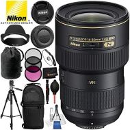 Nikon AF-S NIKKOR 16-35mm f4G ED VR Lens 12PC Accessory Bundle  Includes 3 Piece Filter Kit (UV + CPL + FLD) + 72” Tripod + Sling Backpack + MORE