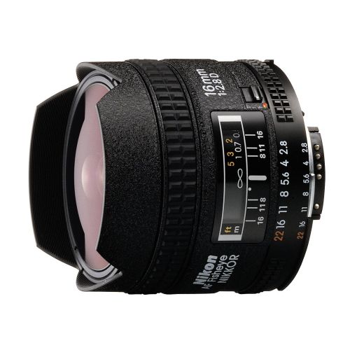  Nikon AF FX Fisheye-NIKKOR 16mm f2.8D Fixed Lens with Auto Focus for Nikon DSLR Cameras