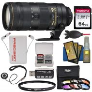 Nikon 70-200mm f2.8E FL VR AF-S ED Zoom-Nikkor Lens with 64GB Card + 7 UV & Graduated Color Filters + Power Bank Kit