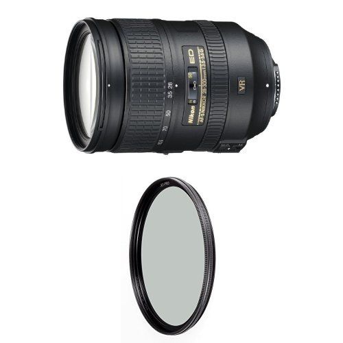  Nikon 28-300mm f3.5-5.6G ED VR Auto Focus-S Nikkor Zoom Lens for Nikon Digital SLR w B+W 77mm XS-Pro HTC Kaesemann Circular Polarizer