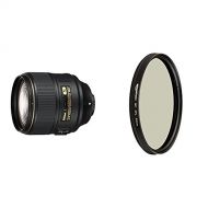 Nikon AF-S FX NIKKOR 105mm f1.4E ED Lens with Auto Focus for Nikon DSLR Cameras with Polarizer