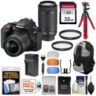 Nikon D3500 Digital SLR Camera & 18-55mm VR & 70-300mm DX AF-P Lenses with 32GB Card + Backpack + Battery + Charger + Tripod + Kit