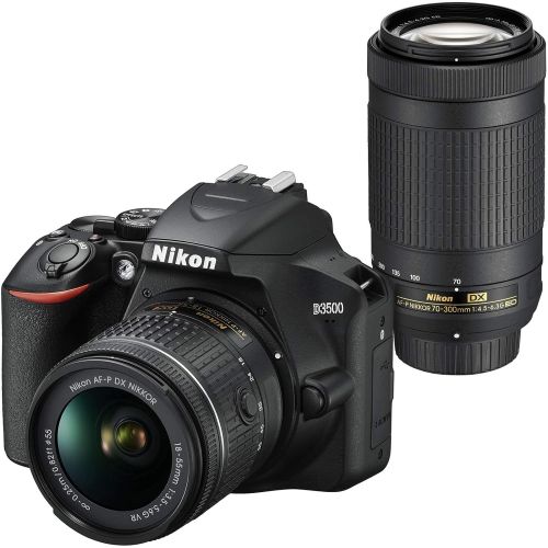  Nikon D3500 Digital SLR Camera & 18-55mm VR & 70-300mm DX AF-P Lenses with 32GB Card + Backpack + Battery + Charger + Tripod + Kit