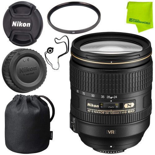  Nikon AF-S NIKKOR 24-120mm f4G ED VR Lens Base Bundle (Certified Refurbished)