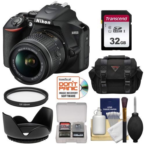  Nikon D3500 Digital SLR Camera & 18-55mm VR DX AF-P Lens with 32GB Card + Case + Kit