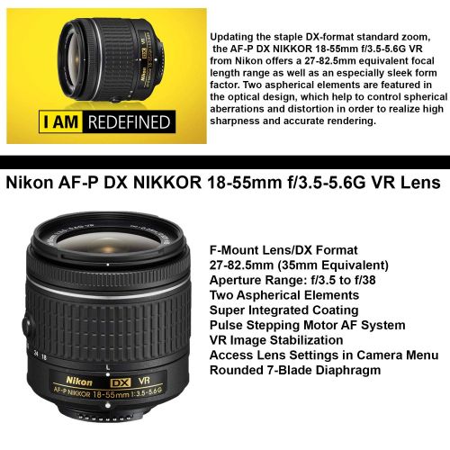  Nikon D3500 DSLR Camera with 18-55mm Lens, Nikon AF-P 70-300mm Lens and 17PC Accessory Bundle  Includes SanDisk Ultra 32GB SDHC Memory Card + Digital Slave Flash + 50” Tripod + Mo