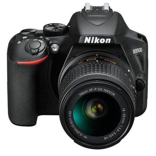  Nikon D3500 24MP DSLR Camera with AF-P DX NIKKOR 18-55mm f3.5-5.6G VR Lens, Black - Bundle with Camera Case, 16GB SDHC Card, Card Reader