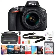 Nikon D5600 24.2MP DX-Format DSLR Camera wAF-P 18-55mm f3.5-5.6G VR Lens + Accessory Bundle Includes, Deco Gear Camera Bag (Medium) wAccessory Kit, 64GB Memory Card & Profession