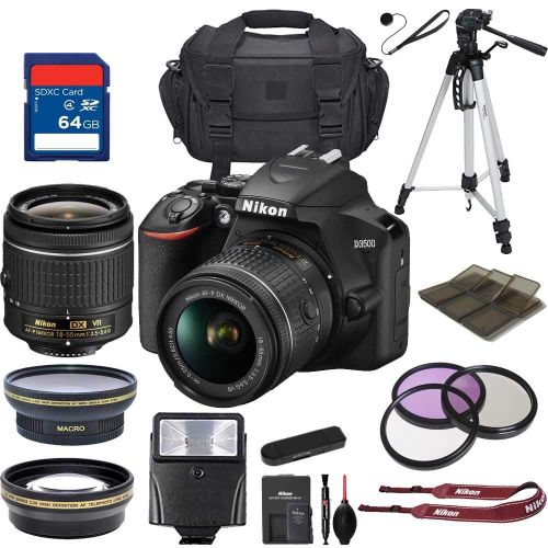  Nikon (GP) Nikon D3500 DSLR Camera wAF-P DX NIKKOR 18-55mm f3.5-5.6G VR Lens + 64 GB Memory Card Professional Accessory Bundle