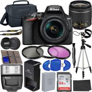 [아마존베스트]Nikon Intl Nikon D3500 DSLR Camera with 18-55mm VR Lens + 64GB Card, Tripod, Flash, 3 Piece Filter Kit, Case, and More