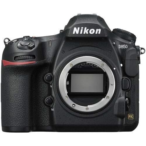  Nikon Intl. D850 DSLR Camera Body Only Bundle + Premium Accessory Bundle Including 64GB Memory, TTL Auto Multi Mode Flash, PhotoVideo Software Package, Shoulder Bag & More