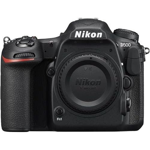  Nikon Intl. D500 DSLR Camera (1559) Body Only Bundle + Accessory Kit inlcuding 128GB Memory, LED Video Light, 2X Extra Battery, Camera Case & More