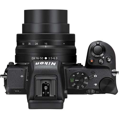  Nikon Intl. Z50 Mirrorless Digital Camera with 16-50mm Lens (1633) & AF-P 70-300mm Lens Bundle + 420-800mm MF Zoom Telephoto + Prime Accessory Kit Including 128GB Memory, Microphon