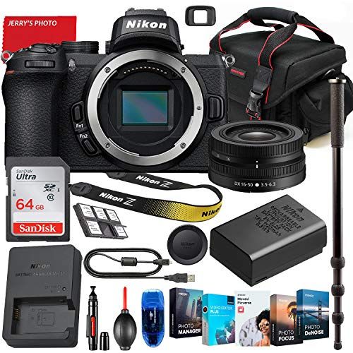  Nikon Intl. Nikon Z50 Mirrorless Digital Camera with Nikon Z DX 16-50mm Lens Bundle + Premium Accessory Bundle Including 64GB Memory, Photo/Video Software Package, Shoulder Bag & More