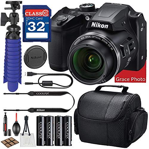  Nikon Intl. Nikon COOLPIX B500 Digital Camera (Black) Bundle + Accessory Package