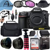 Nikon intl D850 DSLR Camera Body 45.7MP CMOS Sensor with SanDisk 64GB Memory Card, Gadget Bag, Tripod and A-Cell Accessory Bundle (Black)
