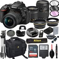 Nikon-(AV) Nikon D5600 DSLR Camera with 18-55mm VR + Tamron 70-300mm + 32GB Card, Tripod, Flash, and More (21pc Bundle)