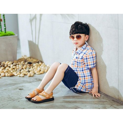  Nikub Beach Summer Anti-Skid Leather Walking Kids Boys Sandals