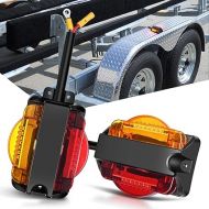 Nilight Amber/Red LED Fender Marker Lights for Trailers and Trucks - 2 Year Warranty