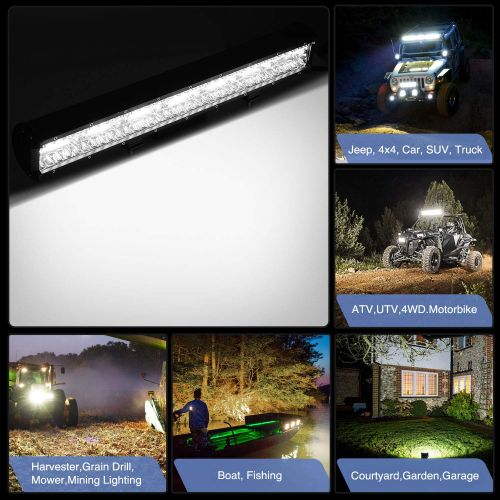  Nilight 18024C-A 20Inch 420w Triple Row Flood Spot Combo 42000LM Bar Driving Boat Led Off Road Lights for Trucks,2 Years Warranty