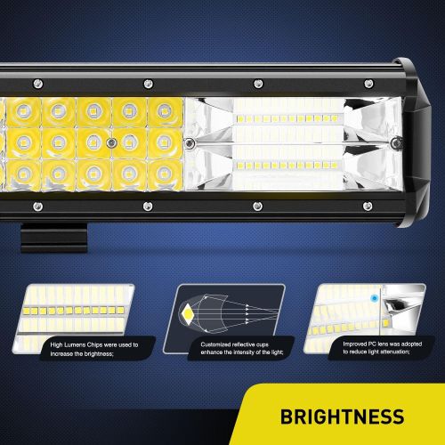  [아마존핫딜][아마존 핫딜] LED Light Bar Nilight 20Inch 288w Triple Row Flood Spot Combo 28800LM Led Bar Driving Lights Boat Lights Led Off Road Lights for Trucks,2 Years Warranty