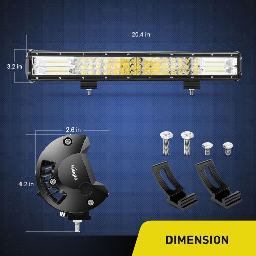  [아마존핫딜][아마존 핫딜] LED Light Bar Nilight 20Inch 288w Triple Row Flood Spot Combo 28800LM Led Bar Driving Lights Boat Lights Led Off Road Lights for Trucks,2 Years Warranty