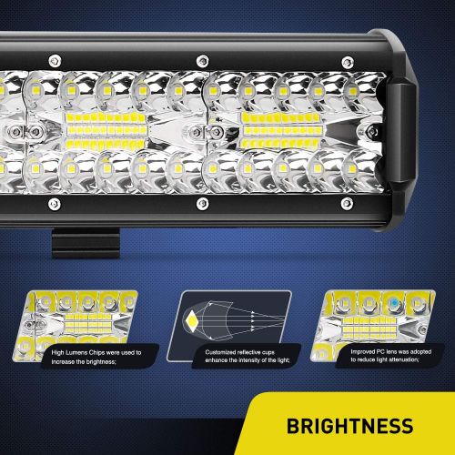  [아마존 핫딜] Nilight 18024C-A 420W 20Inch Triple Row Flood Spot Combo 42000LM Bar Driving Boat Led Off Road Lights for Trucks,2 Years Warranty