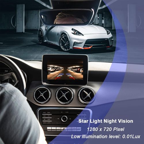  [아마존베스트]Car Backup Camera, Niloghap Pure Copper Cable Universal IP69K Waterproof 720P High Definition Star Light Night Vision Rear View Parking Vehicle Camera for Pickup Trucks SUVs RVs Va