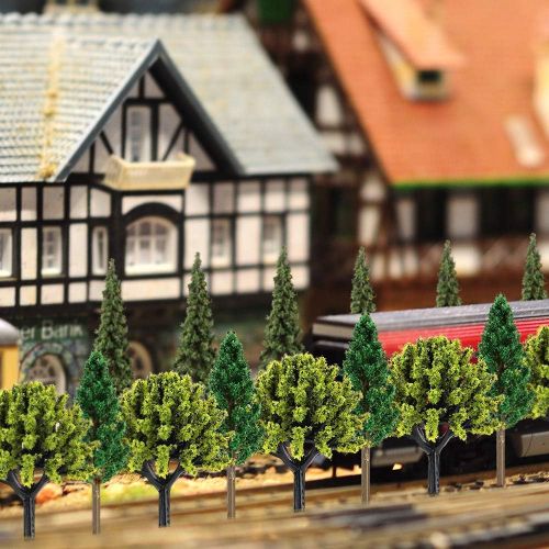  [아마존베스트]Nilos 55pcs Mixed Model Trees, 1-6.7(23mm-170mm), Model Train Scenery, Fake Trees for Projects, Woodland Scenics with No Bases, Tree Train Scenery Architecture Trees Fake Trees for