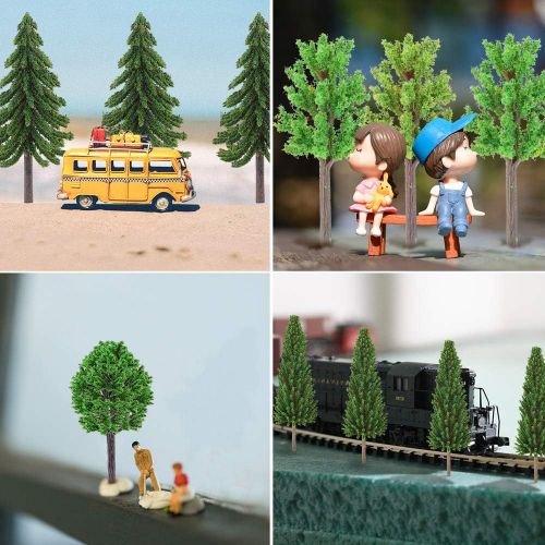  [아마존베스트]Nilos 55pcs Mixed Model Trees, 1-6.7(23mm-170mm), Model Train Scenery, Fake Trees for Projects, Woodland Scenics with No Bases, Tree Train Scenery Architecture Trees Fake Trees for