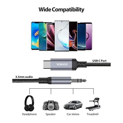  [아마존베스트]NIMASO USB C Jack Aux Cable Car Mobile Phone USB C to 3.5 mm Jack Cable for Huawei P30 Pro/P40 Pro/P20/Mate 30/Mate 20, Samsung Galaxy Note10/S20, Xiaomi, Headphones, Home/Car Ster