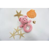 /Etsy Baby Rattle,Pink Pig Rattle,Crochet Baby Rattle,Baby Shower Gifts,Baby Gift,Amigurumi Rattle,Infant Rattle,Nursery Toy,Plush Rattle K083