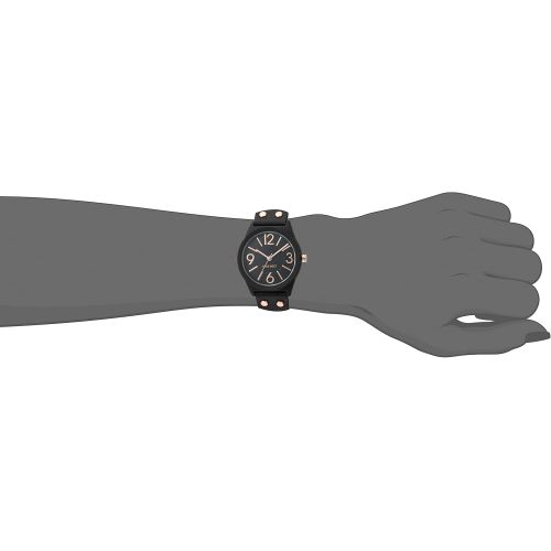  [아마존 핫딜]  [아마존핫딜]Nine West Womens NW/1932BKRG Matte Black Rubberized Bracelet Watch